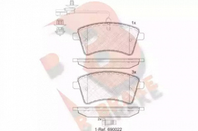 R BRAKE rb1854203 -  Комплект тормозных колодок, дисковый тормоз